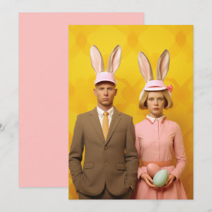 Invitation Couple Bunny de Pâques