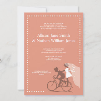Invitation Couple de bicyclette Brown CUT
