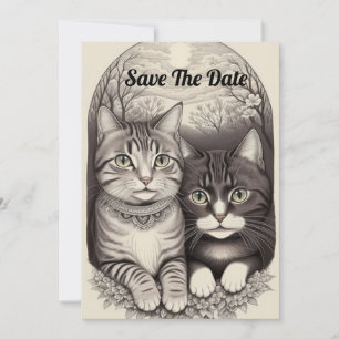 Invitation Couple de chat mignon 
