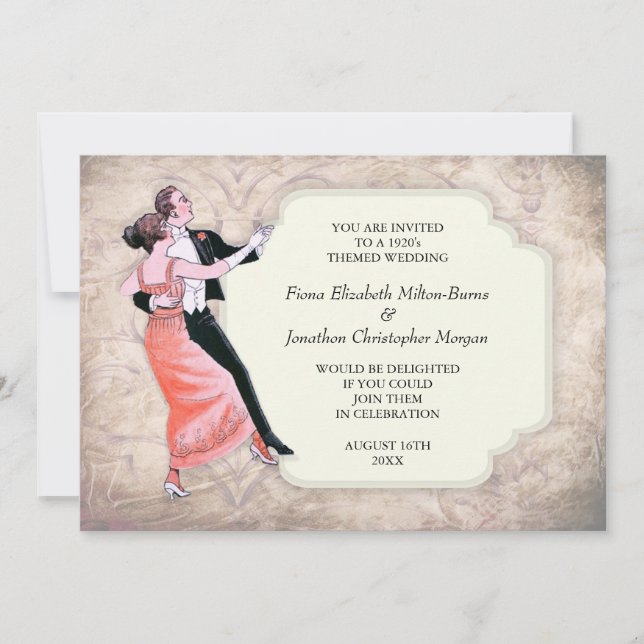 Invitation Couple de danse Vintage des années 1920 (Devant)