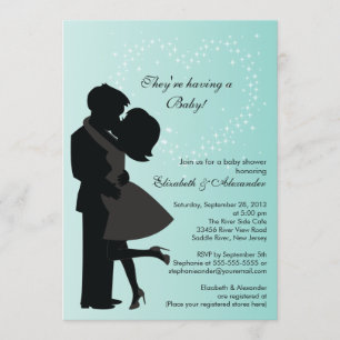 Invitation Couple de femme enceinte en Baby shower d'amour