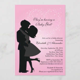 Invitation Couple de femme enceinte en Baby shower d'amour
