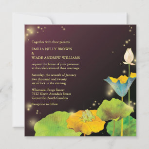 Invitation Couple de grenouille et lucioles Mariage Whimsical
