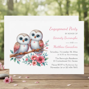 Invitation Couple de hiboux fantaisistes pour une fête de fia