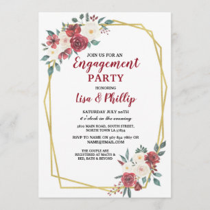Invitation Couple de l'engagement Couple’s Shower Frame Gold