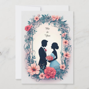 Invitation Couple de mariés romantiques en robe élégante