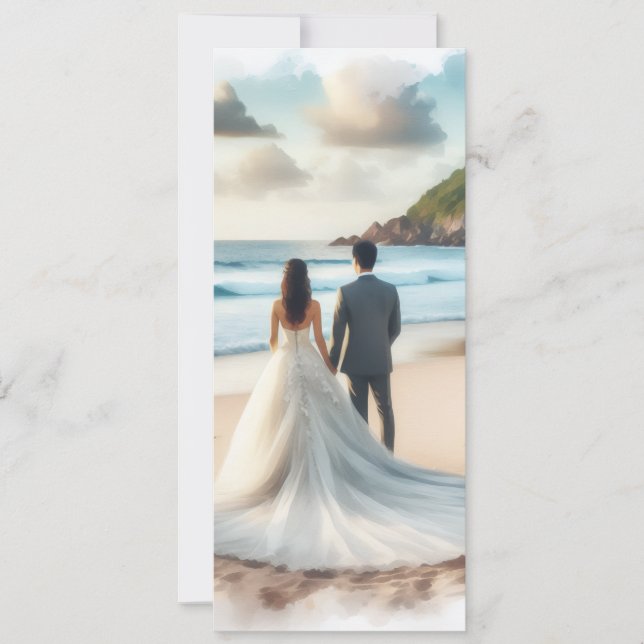 Invitation Couple de plage de mariage (Devant)