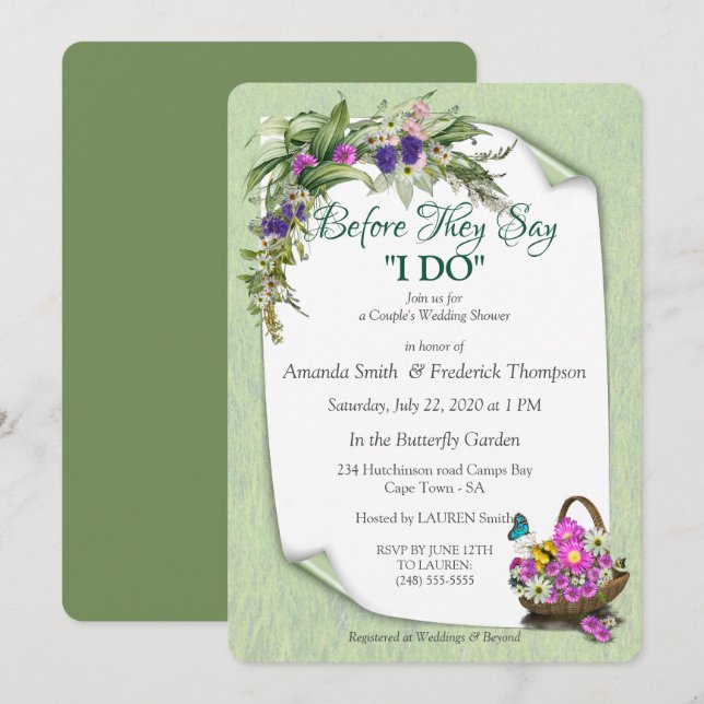 Invitation Couple de printemps mi-été (Devant / Derrière)