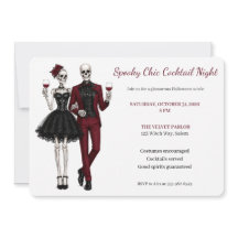 Couple de squelettes élégants pour une soirée cock