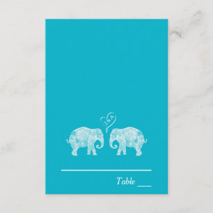 Invitation Couple d'Éléphants Cœur Personnalisé Couleur Maria