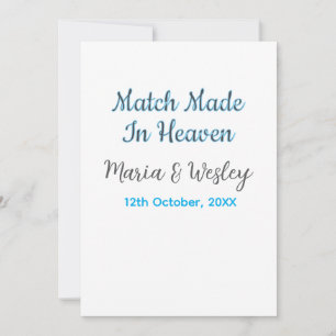 Invitation Couple fait pour le ciel nom de couple bleu noir d