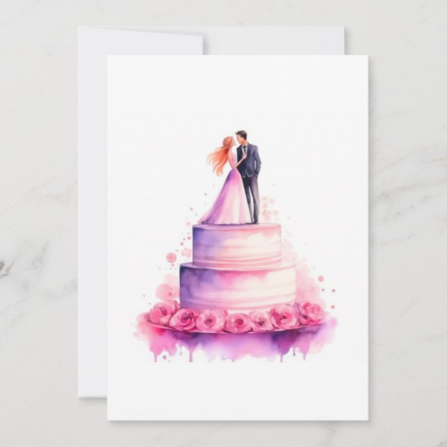 Invitation Couple Gâteau (Devant)