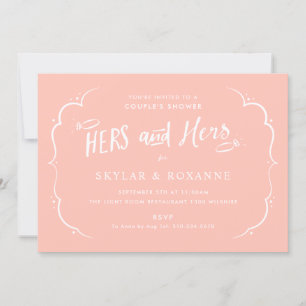 Invitation Couple lesbienne Hers et ses Couples Douche rose