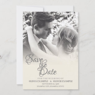 Invitation Couple Mariage baiser en monochrome