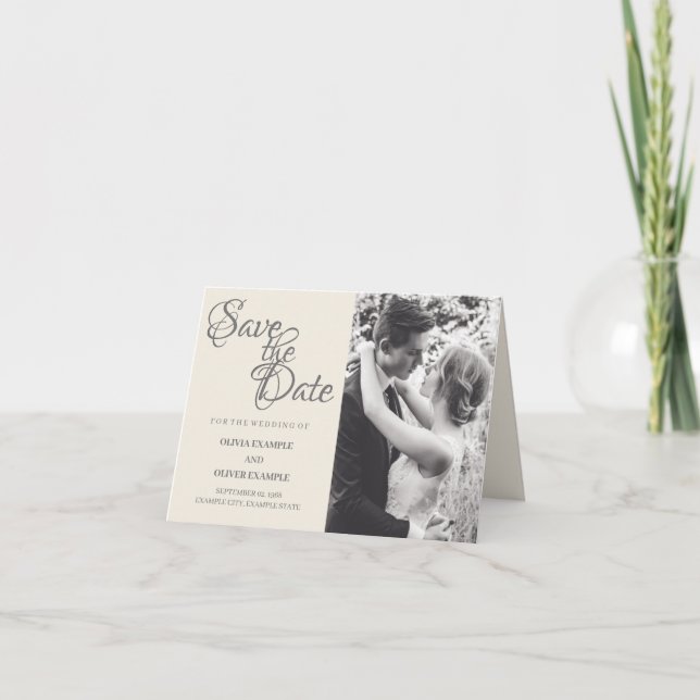 Invitation Couple mariage en monochrome (Devant)