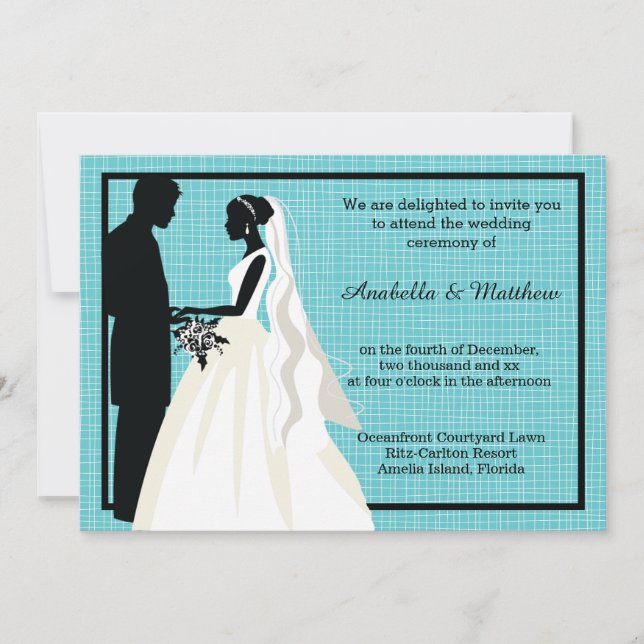 Invitation Couple Mariage Silhouette (Devant)