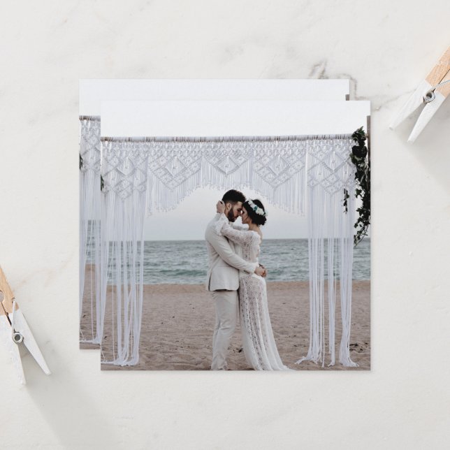 Invitation Couple Marié Mariage Amour Famille Romantique (Devant/Arrière en situation)