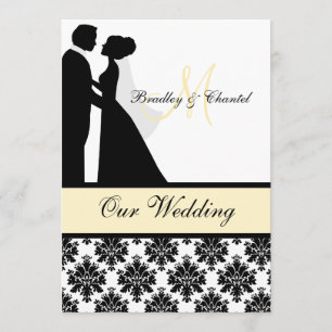 Invitation Couple noir, jaune et blanc