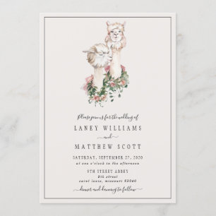 Invitation Couple nuptial Llama Mariage unique