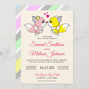 Invitation Couple romantique de Fox moderne