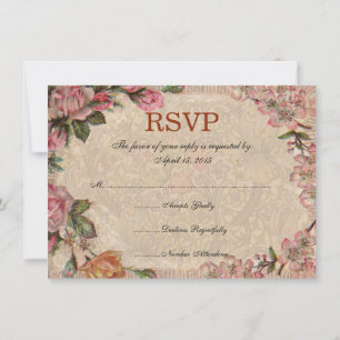 Invitation Couple Romantique Vintage Roses Antiques Mariage