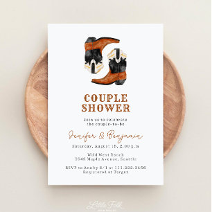Invitation Couple Sauvage de l'Ouest sous la Douche
