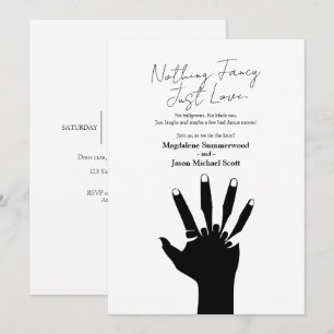 Invitation Couple Se Tenant la Main Mariage Casual Sans Chich