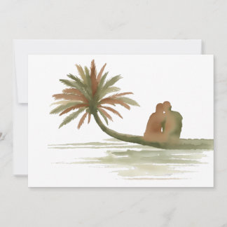 Invitation Couple Sitting on Palm Tree