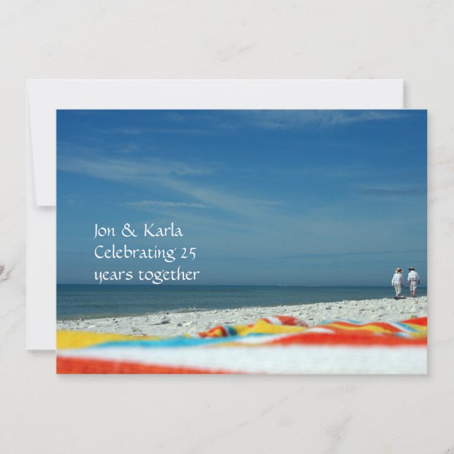 Invitation Couple sur la plage de sable (Devant)