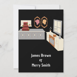 Invitation Couple Vibrant Personnalité Cuisine Mariage