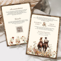 Couple Western Boho à Cheval Code QR Mariage