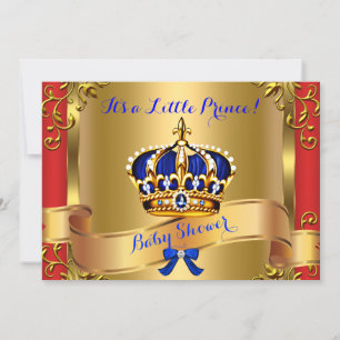 Invitation Couples Baby Shower Prince Royal Filleul Garçon Ro