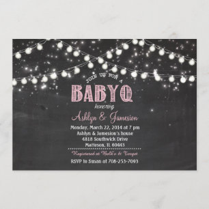 Invitation Couples BabyQ BBQ Baby shower LightsInvitation