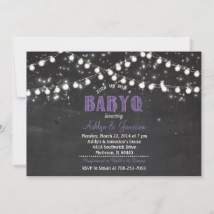 Invitation Couples BabyQ BBQ Baby shower LightsInvitation
