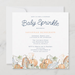 Invitation Couples Citrouille d'automne Baby shower saupoudré