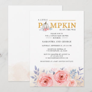 Invitation Couples d'aquarelle florale Baby shower Botanique