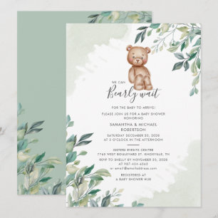 Invitation Couples d'attente précoce Baby shower Eucalyptus F
