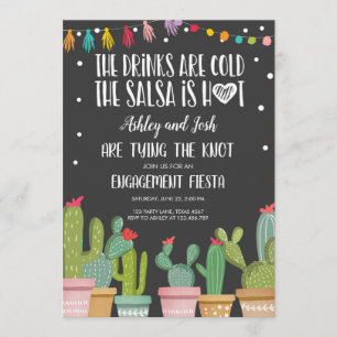 Invitation Couples de Fête de l'mariée d'invitation de Fiesta