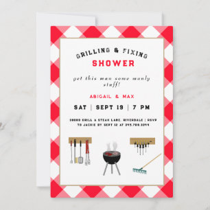Invitation Couples de grillage et de fixation Wedding shower