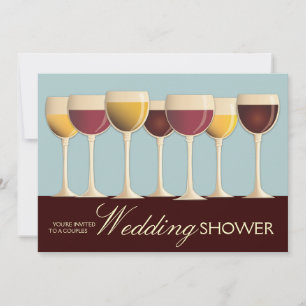 Invitation Couples de sélection Wineglass Wedding shower en T