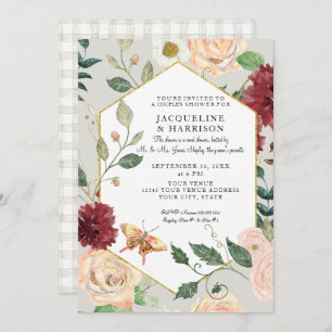 Invitation Couples Douche Aquarelle Automne automne Floral Ar