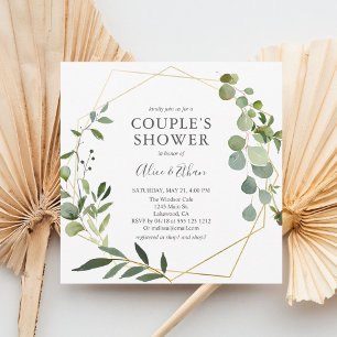 Invitation Couples Douche Moderne Verdure Botanique