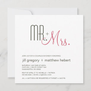 Invitation Couples Douche Rétro Mi-Siècle Moderne