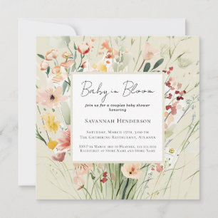 Invitation Couples Fleur sauvage Baby in Bloom Baby shower