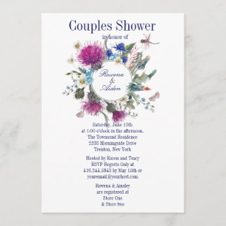 Invitation Couples floraux de chardon écossais Wedding shower
