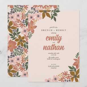 Invitation Couples Floraux Mariage Brunch Douche
