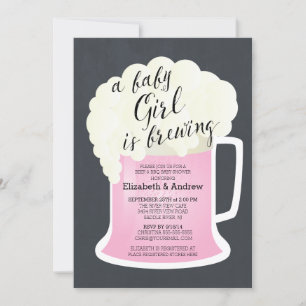 Invitation Couples mignons Filles Baby shower Bébé Brassage