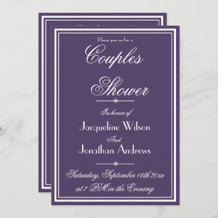 Invitation Couples modernes Nom de douche E-mail RSVP Dusty P
