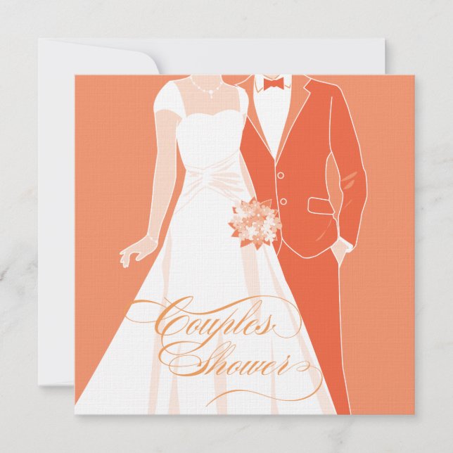 Invitation Couples Shower - Orange (Devant)