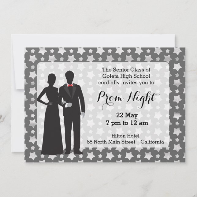 Invitation Couples Silhouette Tableau Noir (Devant)